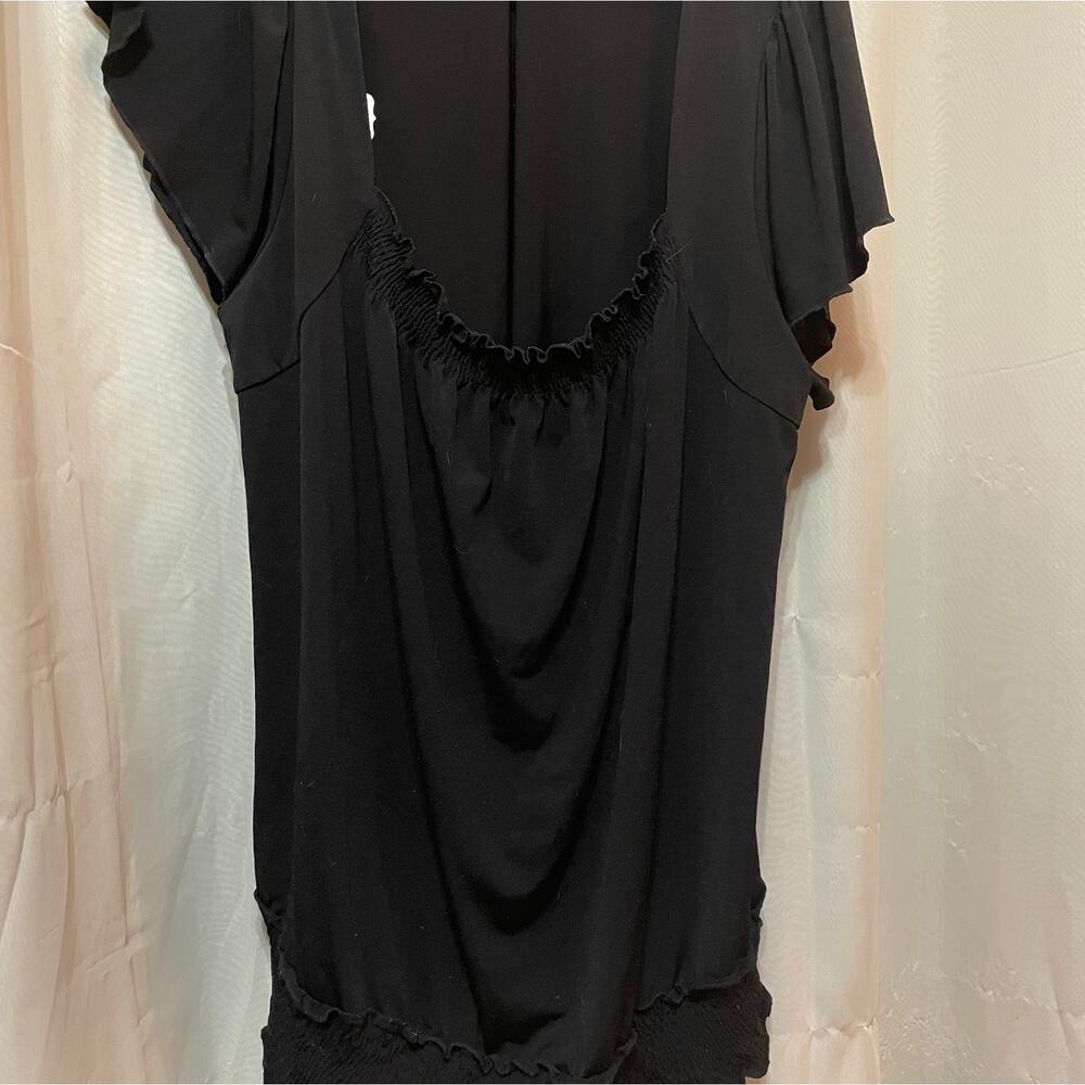 Black Elastic Neck Black Shirt Women's Large